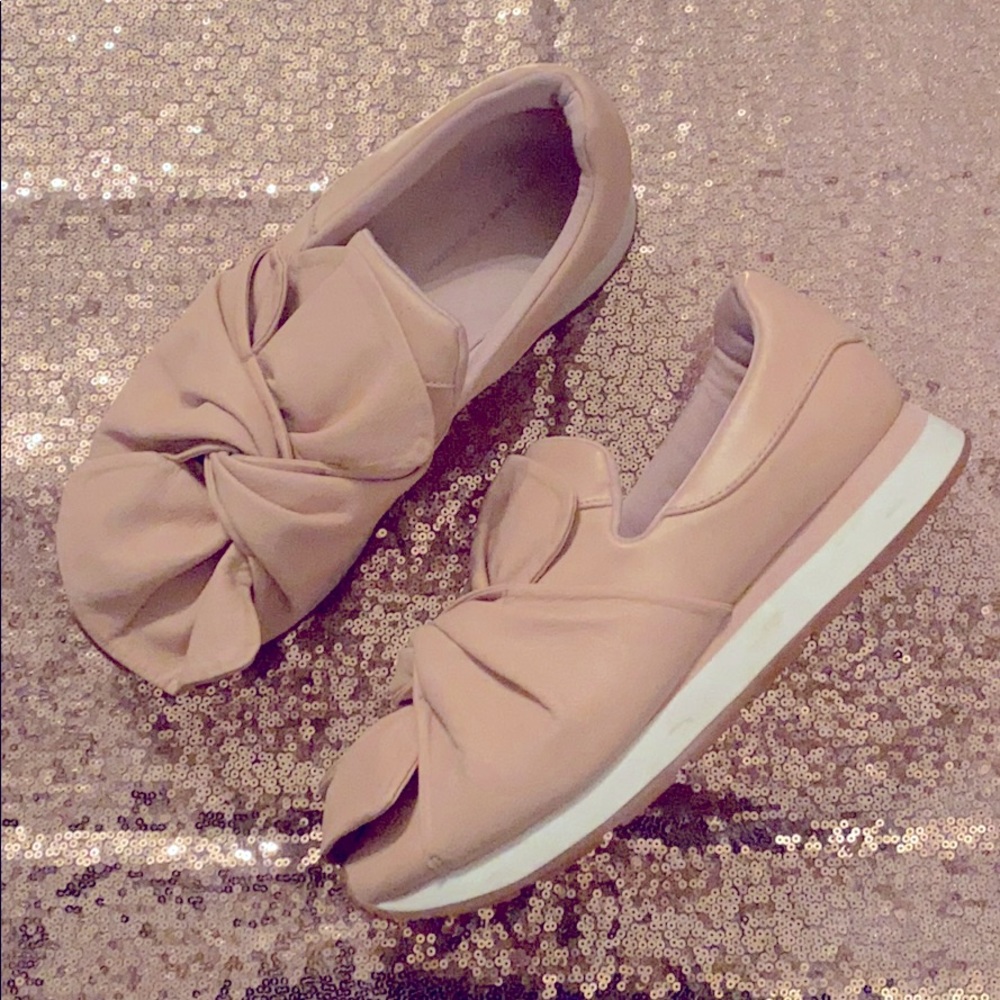 ZARA Blush Bow Slip-Ons